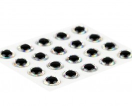 3D Epoxy Eyes, Holographic Silver, 3.5 mm